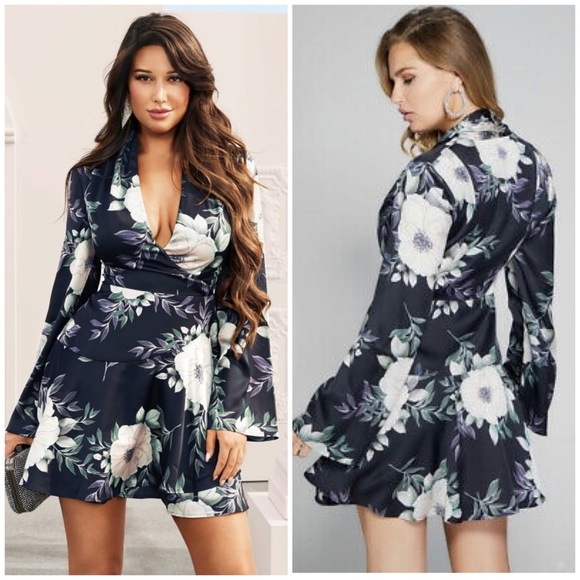 GUESS BY MARCIANO Floral Silky Party Dress - Picture 2 of 8